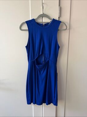 Sleeveless Royal Blue Cutout Dress